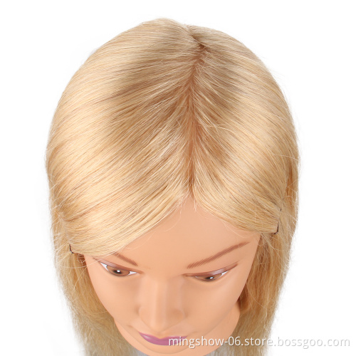 Professional salon 100  realistic human hair training head blond for hairdressers